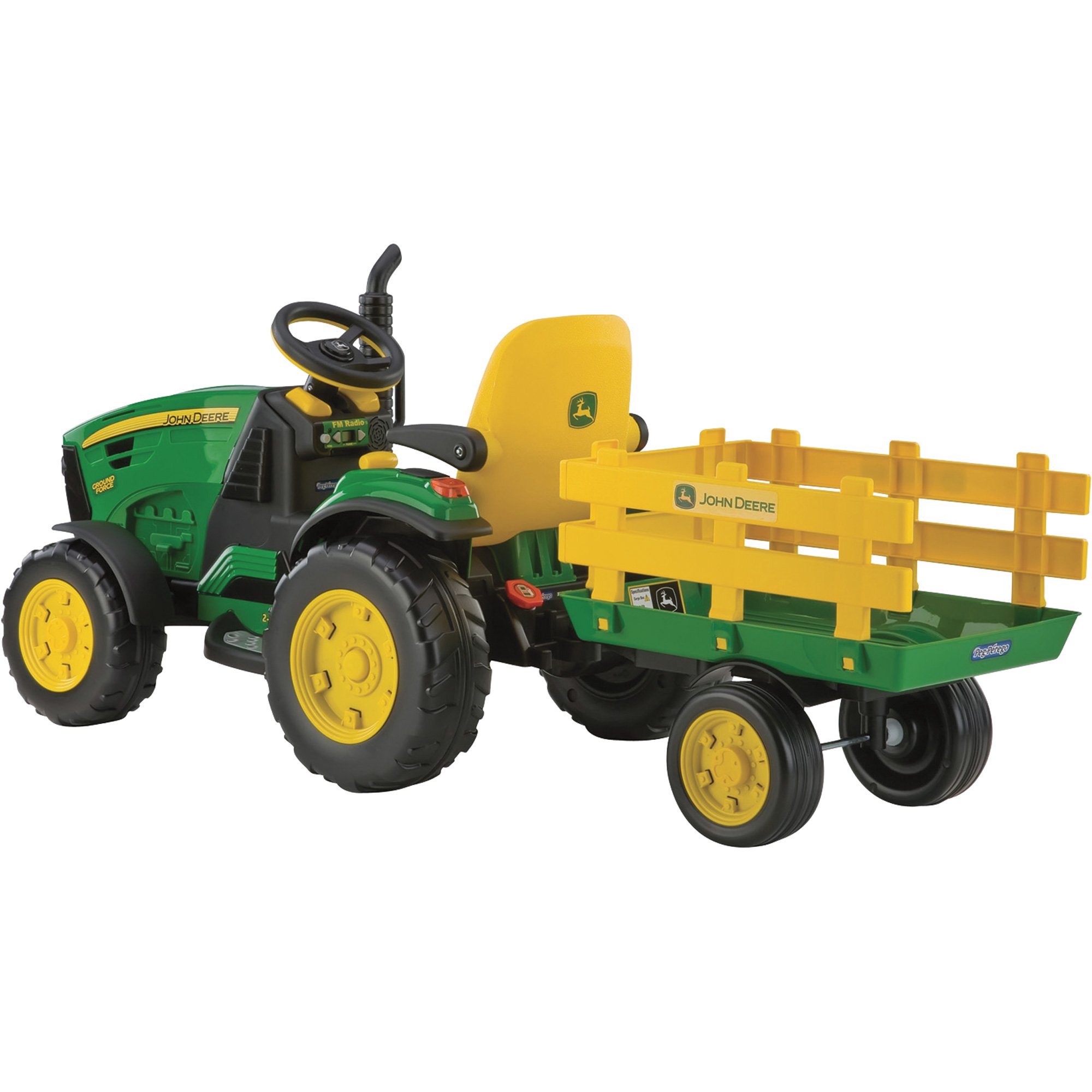 Peg Perego 12 Volt John Deere Ground Force Tractor with Trailer, Model# IGOR0039